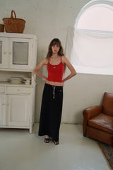 Nude lace sleeveless_red