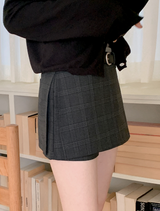 Classic Check Mini Skirt Pants + Belt Set (2color)