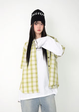 (UNISEX)シリーンオーバーサイズチェックシャツ