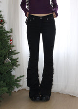 WARM SHIRRING BOOTS CUT PANTS