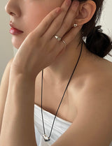 [92.5silver] flat heart ring