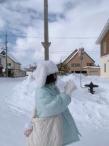 white bunny fur hat