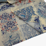 ethnic paisley open collar shirt_blue