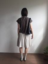 Marine button midi skirt (3color)