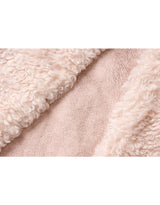 Melissa Teddy Bear Double Button Fur Shearling Midi coat Baby Pink