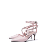 Satin Strap Stiletto Heel(Pink)
