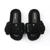 13DE MARZO Bear Flip-top Fur Slippers