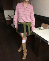 [ORIGINAL] Double Stripe Collar Knit