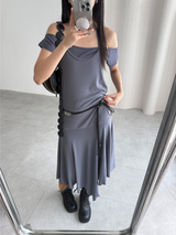 orbit off halter dress set (4color)