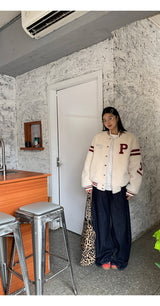 wool quilting base ball jumper jacket