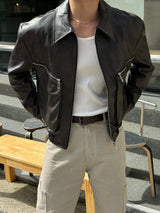 Kai zipper leather jacket