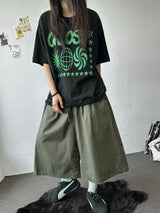 ディスオーダーグラフィティタトゥーパッチグラフィックオーバーサイズTシャツ 4カラー