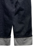 Lining roll-up balloon fit raw denim