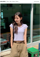Slim Crop Short Sleeve T-Shirt (4color)