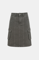 Molly Washed Cargo Denim Skirt