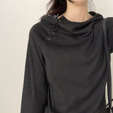 Poder Diagonal Snap High Neck Hoodie