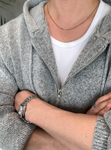 [Set-up]Risquare Two-Way Oversized Fit Hooded Zip-Up Knitwear 