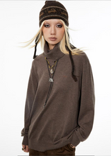 High-neck base layer wool sweater, inner wear knitted sweater