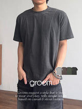 Crop Panel ピグメントハーフTシャツ (4color) (No.974)