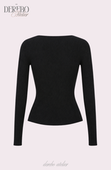 Black Pink Layered Knit Top