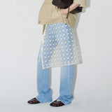 RIBBON LACE WRAP SKIRT (Cream)