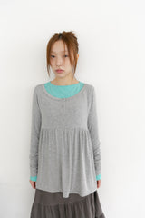 mochi button shirring top(3colors)
