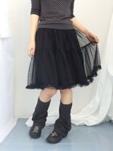 Lace V-Shirring Dot Top