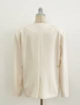 Illy V-neck No Collar Jacket (Belt set)