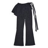 Layered flare skirt pants