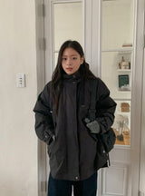 Shoel Hooded Half Duck Down Padded Jumper