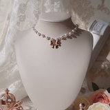 アドラブル リボンパールチョーカーネックレス- Rosegold Color