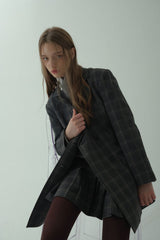 GLAM CHECK SKIRT_BLACK