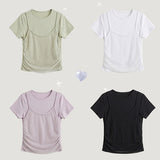 Zandot see-through sleeveless layered short-sleeved T (4 colors)