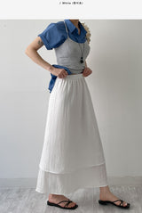 Seersucker Layered Banding Skirt