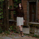 Multi Stripe Jersey Skirt_Navy