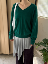 v neck loose knit top