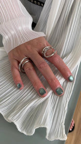 Silver Line N Line ring Set