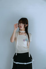 チョーカーバッジTシャツ(アイボリー)