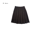 Daren Wool Pleated Check Midi Skirt