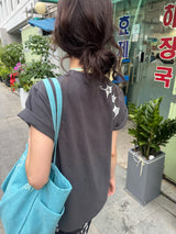 ヘビーコットン ソウル グラフィック Tシャツ (Tenta Tumble & Bio Washed)2サイズ - チャコール