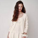 Ribbon Tie Cardigan (Cream)