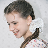 Mini Lace scrunchie_mint cream