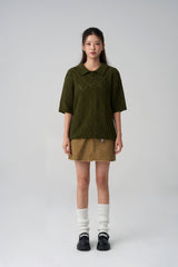 Argyle patterned short-sleeved knitwear