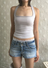 SQUARE HALTER SLEEVELESS (4color)