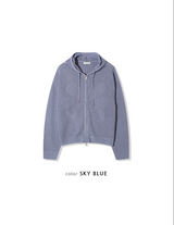 [Unisex] Daisy punching hood zip up(4color)