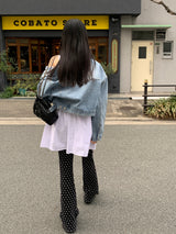 [MADE]ドットプリーツロングブーツカットパンツ