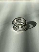 [925silver] Double bold layer ring