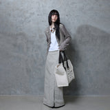FRINGE STRIPE CARDIGAN: BEIGE