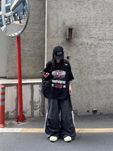 half track side zipper pants