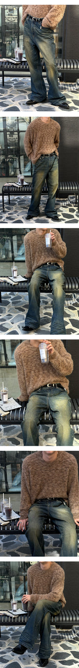 [Unisex] Crack washing flare pants(2color)